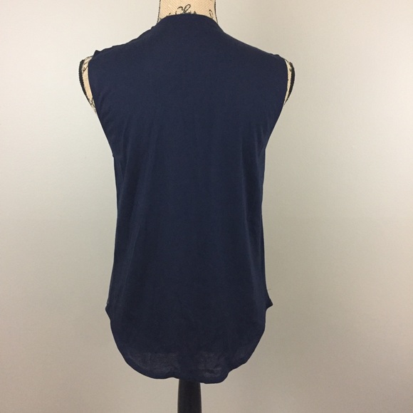 NWT J Crew Metallic Front Tank, Silver Navy, S - Picture 6 of 8